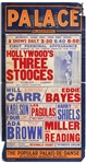 12.5 x 24 Poster From June 1939 Advertising The Three Stooges Show at the Blackpool Palace in England -- Curly Misspelled as Curley